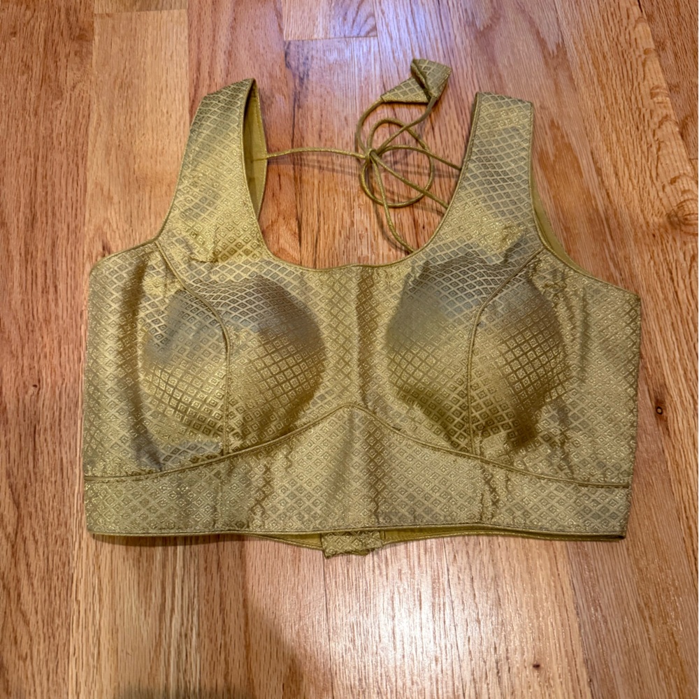 Gold Textured Crop Top